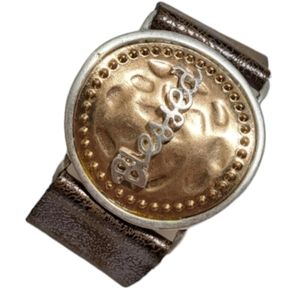 Yik Fung‎ Copper Metallic Silver Tone  Bleesed Adjustable Women's Bracele…